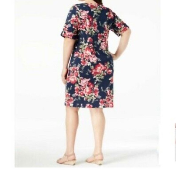 Karen Scott Intrepid Blue Floral Shift Dress NWT - Picture 4 of 8